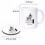 ספל תה \ קפה + תחתית עגולה בעיצוב אישי עם השם שלך בעיצוב רוכב סוסים גודל הספל 325 מ"ל קוטר התחתית 10 ס"מ