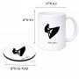 ספל תה \ קפה + תחתית עגולה בעיצוב אישי עם השם שלך בעיצוב אופנוע ים גודל הספל 325 מ"ל קוטר התחתית 10 ס"מ