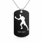 שרשרת דיסקיט מאלומיניום בעיצוב אישי עם השם שלך בעיצוב שחקן פינג פונג גודל הדיסקיט 2.9 × 5 ס"מ