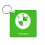מחזיק מפתחות בצורת ריבוע בעיצוב אישי עם השם שלך בעיצוב ב.מ.וו גודל המחזיק 5 × 5 ס"מ