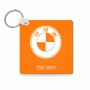 מחזיק מפתחות בצורת ריבוע בעיצוב אישי עם השם שלך בעיצוב ב.מ.וו גודל המחזיק 5 × 5 ס"מ