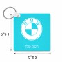 מחזיק מפתחות בצורת ריבוע בעיצוב אישי עם השם שלך בעיצוב ב.מ.וו גודל המחזיק 5 × 5 ס"מ