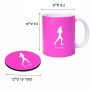 ספל תה \ קפה + תחתית עגולה בעיצוב אישי עם השם שלך בעיצוב רץ רץ אישה גודל הספל 325 מ"ל קוטר התחתית 10 ס"מ