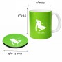 ספל תה \ קפה + תחתית עגולה בעיצוב אישי עם השם שלך בעיצוב סקי גודל הספל 325 מ"ל קוטר התחתית 10 ס"מ