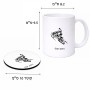 ספל תה \ קפה + תחתית עגולה בעיצוב אישי עם השם שלך בעיצוב אופנוע שלג גודל הספל 325 מ"ל קוטר התחתית 10 ס"מ