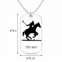 שרשרת דיסקיט מאלומיניום בעיצוב אישי עם השם שלך בעיצוב שחקן פולו - סוס גודל הדיסקיט 2.9 × 5 ס"מ
