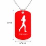 שרשרת דיסקיט מאלומיניום בעיצוב אישי עם השם שלך בעיצוב רץ רץ אישה גודל הדיסקיט 2.9 × 5 ס"מ