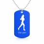 שרשרת דיסקיט מאלומיניום בעיצוב אישי עם השם שלך בעיצוב רץ רץ אישה גודל הדיסקיט 2.9 × 5 ס"מ
