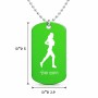 שרשרת דיסקיט מאלומיניום בעיצוב אישי עם השם שלך בעיצוב רץ רץ אישה גודל הדיסקיט 2.9 × 5 ס"מ