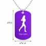 שרשרת דיסקיט מאלומיניום בעיצוב אישי עם השם שלך בעיצוב רץ רץ אישה גודל הדיסקיט 2.9 × 5 ס"מ