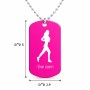 שרשרת דיסקיט מאלומיניום בעיצוב אישי עם השם שלך בעיצוב רץ רץ אישה גודל הדיסקיט 2.9 × 5 ס"מ