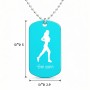 שרשרת דיסקיט מאלומיניום בעיצוב אישי עם השם שלך בעיצוב רץ רץ אישה גודל הדיסקיט 2.9 × 5 ס"מ