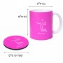 ספל תה \ קפה + תחתית עגולה בעיצוב אישי עם השם שלך בעיצוב שחקן כדורעף גודל הספל 325 מ"ל קוטר התחתית 10 ס"מ