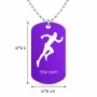 שרשרת דיסקיט מאלומיניום בעיצוב אישי עם השם שלך בעיצוב רץ גודל הדיסקיט 2.9 × 5 ס"מ