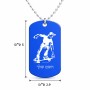 שרשרת דיסקיט מאלומיניום בעיצוב אישי עם השם שלך בעיצוב ילד סקייטבורד גודל הדיסקיט 2.9 × 5 ס"מ