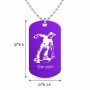 שרשרת דיסקיט מאלומיניום בעיצוב אישי עם השם שלך בעיצוב ילד סקייטבורד גודל הדיסקיט 2.9 × 5 ס"מ