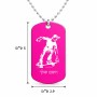 שרשרת דיסקיט מאלומיניום בעיצוב אישי עם השם שלך בעיצוב ילד סקייטבורד גודל הדיסקיט 2.9 × 5 ס"מ