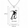 שרשרת דיסקיט מאלומיניום בעיצוב אישי עם השם שלך בעיצוב ילד סקייטבורד גודל הדיסקיט 2.9 × 5 ס"מ