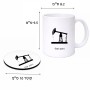 ספל תה \ קפה + תחתית עגולה בעיצוב אישי עם השם שלך בעיצוב באר נפט גודל הספל 325 מ"ל קוטר התחתית 10 ס"מ