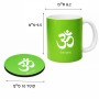 ספל תה \ קפה + תחתית עגולה בעיצוב אישי עם השם שלך בעיצוב סמל אום גודל הספל 325 מ"ל קוטר התחתית 10 ס"מ