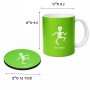 ספל תה \ קפה + תחתית עגולה בעיצוב אישי עם השם שלך בעיצוב סקלטון גודל הספל 325 מ"ל קוטר התחתית 10 ס"מ
