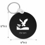 מחזיק מפתחות בצורת עיגול בעיצוב אישי עם השם שלך בעיצוב נשר אמריקאי גודל המחזיק 5 × 5 ס"מ