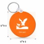 מחזיק מפתחות בצורת עיגול בעיצוב אישי עם השם שלך בעיצוב נשר אמריקאי גודל המחזיק 5 × 5 ס"מ