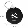 מחזיק מפתחות בצורת עיגול בעיצוב אישי עם השם שלך בעיצוב עטלפים גודל המחזיק 5 × 5 ס"מ
