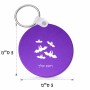 מחזיק מפתחות בצורת עיגול בעיצוב אישי עם השם שלך בעיצוב עטלפים גודל המחזיק 5 × 5 ס"מ