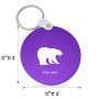 מחזיק מפתחות בצורת עיגול בעיצוב אישי עם השם שלך בעיצוב דוב גודל המחזיק 5 × 5 ס"מ