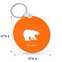 מחזיק מפתחות בצורת עיגול בעיצוב אישי עם השם שלך בעיצוב דוב גודל המחזיק 5 × 5 ס"מ