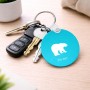 מחזיק מפתחות בצורת עיגול בעיצוב אישי עם השם שלך בעיצוב דוב גודל המחזיק 5 × 5 ס"מ