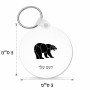 מחזיק מפתחות בצורת עיגול בעיצוב אישי עם השם שלך בעיצוב דוב גודל המחזיק 5 × 5 ס"מ