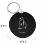 מחזיק מפתחות בצורת עיגול בעיצוב אישי עם השם שלך בעיצוב חתול גודל המחזיק 5 × 5 ס"מ