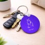 מחזיק מפתחות בצורת עיגול בעיצוב אישי עם השם שלך בעיצוב חתול גודל המחזיק 5 × 5 ס"מ