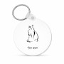 מחזיק מפתחות בצורת עיגול בעיצוב אישי עם השם שלך בעיצוב חתול גודל המחזיק 5 × 5 ס"מ