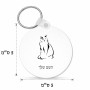 מחזיק מפתחות בצורת עיגול בעיצוב אישי עם השם שלך בעיצוב חתול גודל המחזיק 5 × 5 ס"מ
