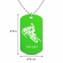 שרשרת דיסקיט מאלומיניום בעיצוב אישי עם השם שלך בעיצוב אופנוע שלג גודל הדיסקיט 2.9 × 5 ס"מ