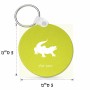 מחזיק מפתחות בצורת עיגול בעיצוב אישי עם השם שלך בעיצוב תנין גודל המחזיק 5 × 5 ס"מ