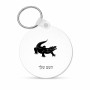 מחזיק מפתחות בצורת עיגול בעיצוב אישי עם השם שלך בעיצוב תנין גודל המחזיק 5 × 5 ס"מ