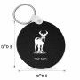 מחזיק מפתחות בצורת עיגול בעיצוב אישי עם השם שלך בעיצוב צבי גודל המחזיק 5 × 5 ס"מ