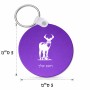 מחזיק מפתחות בצורת עיגול בעיצוב אישי עם השם שלך בעיצוב צבי גודל המחזיק 5 × 5 ס"מ