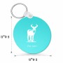מחזיק מפתחות בצורת עיגול בעיצוב אישי עם השם שלך בעיצוב צבי גודל המחזיק 5 × 5 ס"מ
