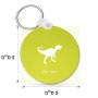 מחזיק מפתחות בצורת עיגול בעיצוב אישי עם השם שלך בעיצוב דינוזאור גודל המחזיק 5 × 5 ס"מ