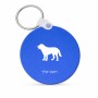 מחזיק מפתחות בצורת עיגול בעיצוב אישי עם השם שלך בעיצוב כלב גודל המחזיק 5 × 5 ס"מ