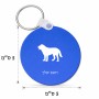 מחזיק מפתחות בצורת עיגול בעיצוב אישי עם השם שלך בעיצוב כלב גודל המחזיק 5 × 5 ס"מ