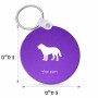 מחזיק מפתחות בצורת עיגול בעיצוב אישי עם השם שלך בעיצוב כלב גודל המחזיק 5 × 5 ס"מ