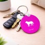 מחזיק מפתחות בצורת עיגול בעיצוב אישי עם השם שלך בעיצוב כלב גודל המחזיק 5 × 5 ס"מ