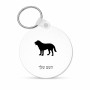מחזיק מפתחות בצורת עיגול בעיצוב אישי עם השם שלך בעיצוב כלב גודל המחזיק 5 × 5 ס"מ