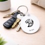מחזיק מפתחות בצורת עיגול בעיצוב אישי עם השם שלך בעיצוב ראש נשר גודל המחזיק 5 × 5 ס"מ